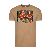 Vintage Coffee welcome ladybug gnome background Vintage Tee - BarkalooDesign
