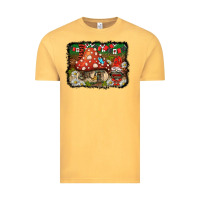 Vintage Mustard welcome ladybug gnome background Vintage Tee - BarkalooDesign