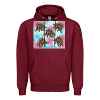 Burgundy dinosaur stegosaurus Zipper Hoodie - Artiststas