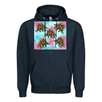 Navy dinosaur stegosaurus Zipper Hoodie - Artiststas