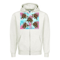 Oatmeal Heather dinosaur stegosaurus Zipper Hoodie - Artiststas