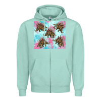Seafoam dinosaur stegosaurus Zipper Hoodie - Artiststas