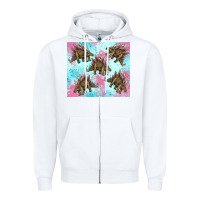 White dinosaur stegosaurus Zipper Hoodie - Artiststas