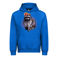 Cobalt Raccoon with Flowers Urban Hoodie - Bettercallsaul