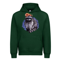 Forest Green Raccoon with Flowers Urban Hoodie - Bettercallsaul