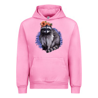 Fuchsia Pink Raccoon with Flowers Urban Hoodie - Bettercallsaul