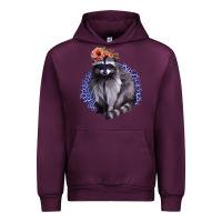 Mauve Wine Raccoon with Flowers Urban Hoodie - Bettercallsaul