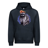 Navy Raccoon with Flowers Urban Hoodie - Bettercallsaul