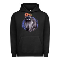 Pigment Black Raccoon with Flowers Urban Hoodie - Bettercallsaul