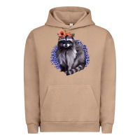 Pigment Burro Raccoon with Flowers Urban Hoodie - Bettercallsaul
