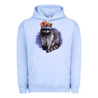 Pigment Grape Ice Raccoon with Flowers Urban Hoodie - Bettercallsaul