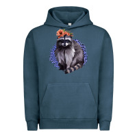 Pigment Midnight Navy Raccoon with Flowers Urban Hoodie - Bettercallsaul