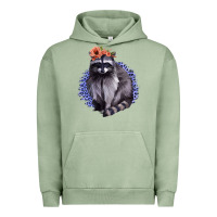 Raccoon With Flowers Urban Hoodie | Teevron