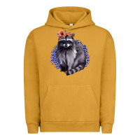 Pigment Peanut Butter Raccoon with Flowers Urban Hoodie - Bettercallsaul