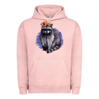 Pigment Salmon Raccoon with Flowers Urban Hoodie - Bettercallsaul