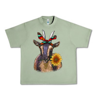 Oil Green sunflower aztec ribbon goat Urban Heavy Tee - RanaPortraitStore