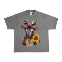Sunflower Aztec Ribbon Goat Urban Heavy Tee | Teevron