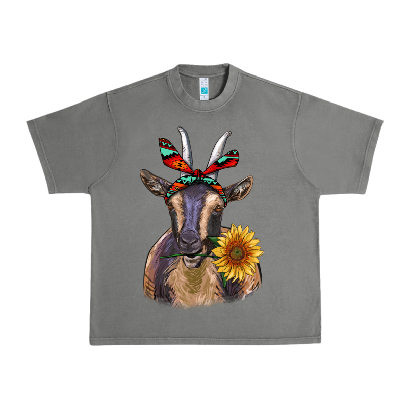 Sunflower Aztec Ribbon Goat Urban Heavy Tee by RanaPortraitStore | Teevron