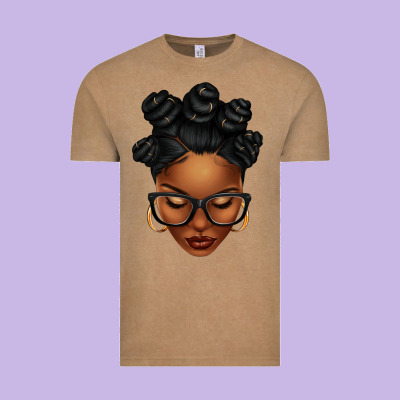 Afro Woman With Bantu Knots Vintage Tee Designed By Texasbilliewilder