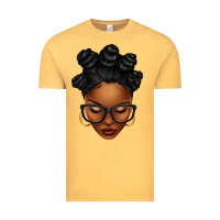 Vintage Mustard afro woman with bantu knots Vintage Tee - texasbilliewilder