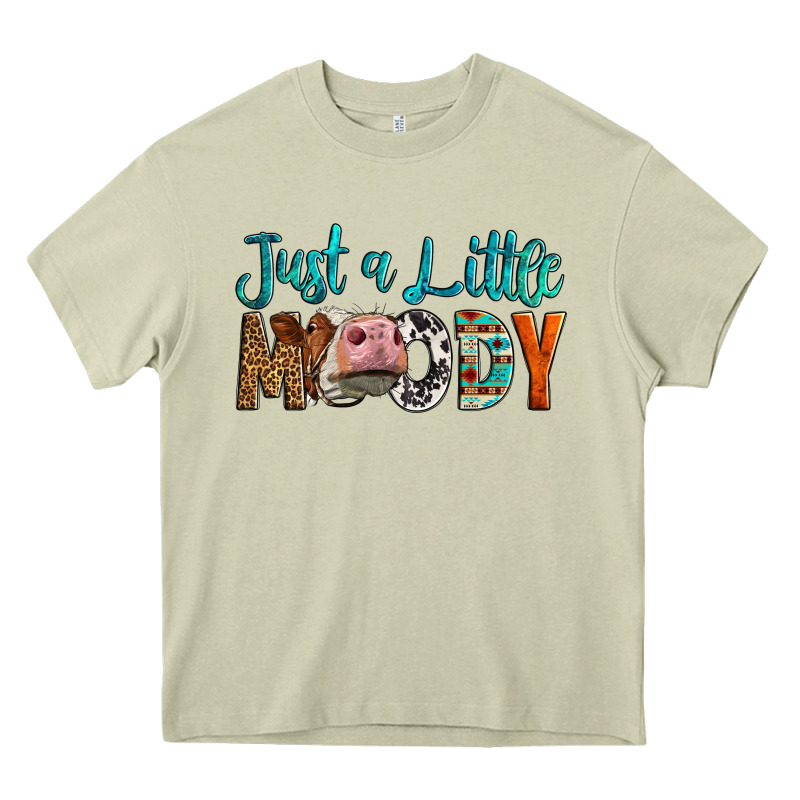 Western Just A Little Moody Cow Heavy Core Tee by LillyAllenDesigns | Teevron