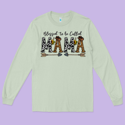 Mama To Be Called Mama Long Sleeve Tee Designed By Cowhidedigitalart