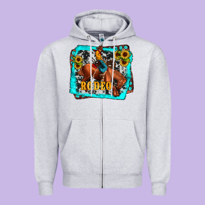 Western Rodeo Zipper Hoodie Designed By Jahusdesignshop
