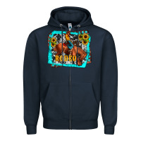 Navy western rodeo Zipper Hoodie - JahusDesignShop