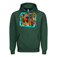Sports Green western rodeo Zipper Hoodie - JahusDesignShop