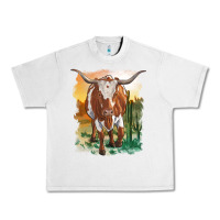 Lunar Rock longhorn cow with desert background Urban Heavy Tee - RanaPortraitStore