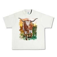 Pistachio longhorn cow with desert background Urban Heavy Tee - RanaPortraitStore