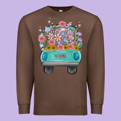 Truck With Flowers Premium Sweatshirt Designed By Maliassmallbusiness