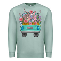 Seafoam truck with flowers Premium Sweatshirt - MaliasSmallBusiness