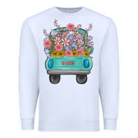White truck with flowers Premium Sweatshirt - MaliasSmallBusiness