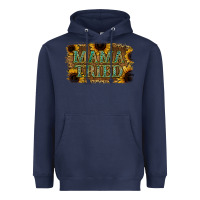 Navy Sunflower Leopard Mama Tried Heavyweight Hoodie - Jasminsmagicworld