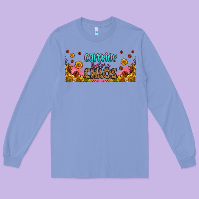 Caffeine Before Chaos 16oz Libbey Cup Long Sleeve Tee Designed By Hra Design Shop