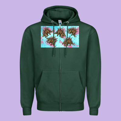 Dinosaur Stegosaurus Sippy Cup Zipper Hoodie Designed By Artiststas