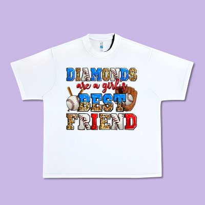 Diamonds Are A Girl's Best Friend Baseball Urban Heavy Tee Designed By Zillion Design Studio