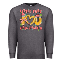 Charcoal Heather little miss 100 days smarter Premium Sweatshirt - MaliasSmallBusiness