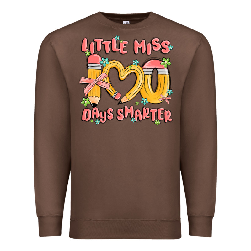 Little Miss 100 Days Smarter Premium Sweatshirt by MaliasSmallBusiness | Teevron