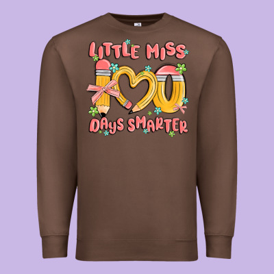 Little Miss 100 Days Smarter Premium Sweatshirt Designed By Maliassmallbusiness