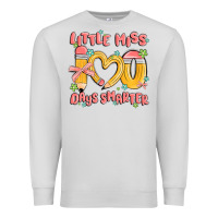 Dove Grey little miss 100 days smarter Premium Sweatshirt - MaliasSmallBusiness