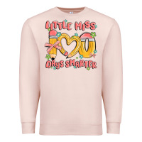Pale Pink little miss 100 days smarter Premium Sweatshirt - MaliasSmallBusiness