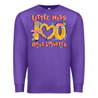 Purple little miss 100 days smarter Premium Sweatshirt - MaliasSmallBusiness