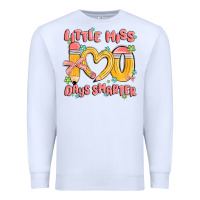 White little miss 100 days smarter Premium Sweatshirt - MaliasSmallBusiness