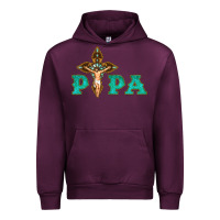 Mauve Wine Papa Jesus with Cross Urban Hoodie - Bettercallsaul