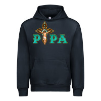 Navy Papa Jesus with Cross Urban Hoodie - Bettercallsaul