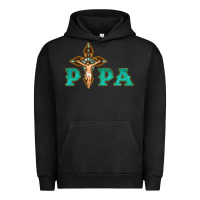 Pigment Black Papa Jesus with Cross Urban Hoodie - Bettercallsaul