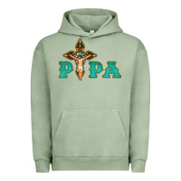 Pigment Oil Green Papa Jesus with Cross Urban Hoodie - Bettercallsaul
