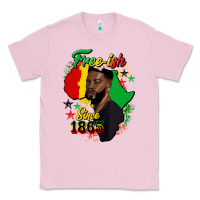 Bubblegum Pink free ish since 1865 black man Classic Tee - HRA Design Shop